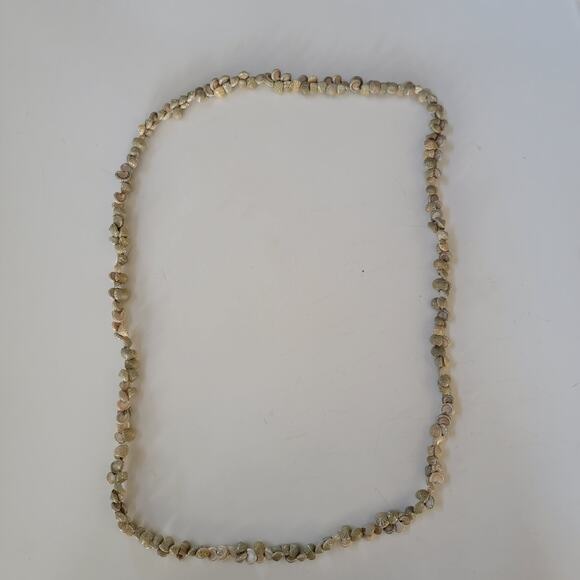 Natural Shell Bead Necklace in Beige and Cream Boho Coastal Style Beach Jewelry - Picture 4 of 10